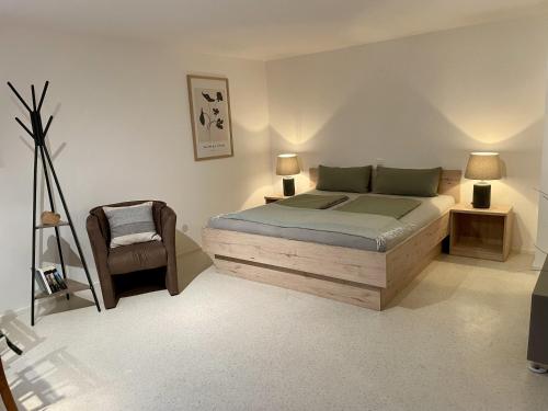 Posteľ alebo postele v izbe v ubytovaní Ferienwohnung Locherer
