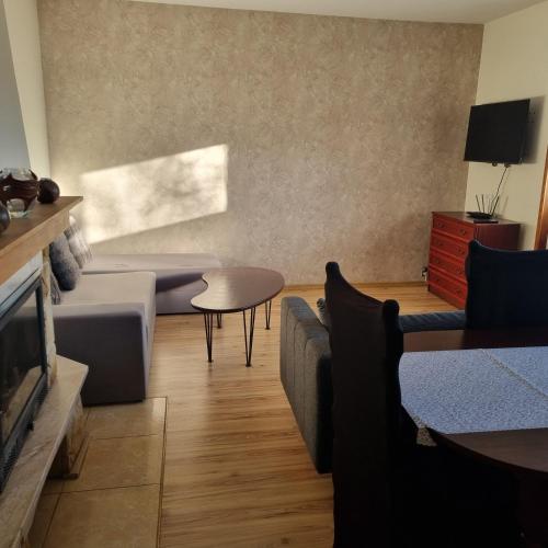 a living room with a couch and a table at WILLA MIŁA in Stalowa Wola