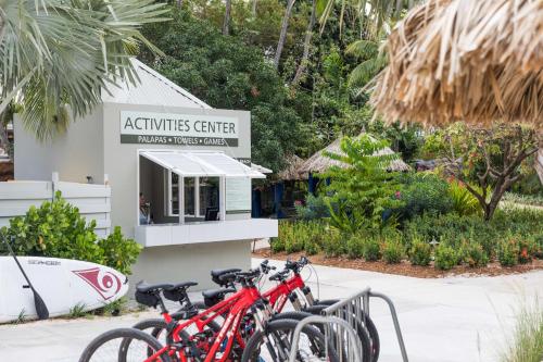 a group of bikes parked in front of a building at Hilton Aruba Caribbean Resort & Casino in Palm-Eagle Beach