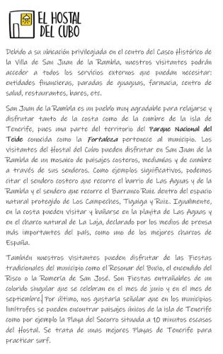 a letter from the hospital biloxi biloxinidisciplinaryciplinaryciplinaryciplinary team at El Hostal del Cubo in San Juan de la Rambla