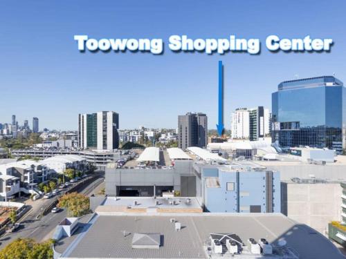 a view of a city with a shopping center at Toowong Central Carpark and Wifi Great value 1BR Apt in Brisbane