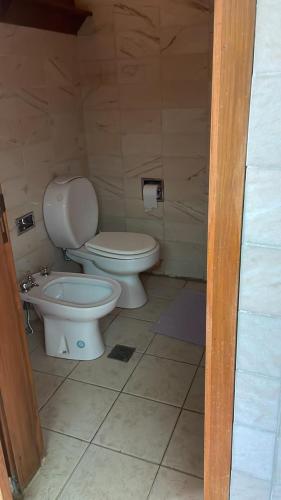Ванная комната в Hosteria La Chacra Moto Friendly