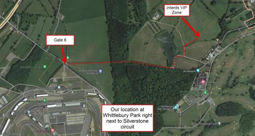 a map of the construction of the highway interchange at Intents VIP Zone @ Silverstone F1 in Whittlebury