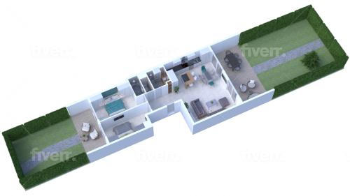 Κάτοψη του Elia-parking-jardin-piscine-climatisation