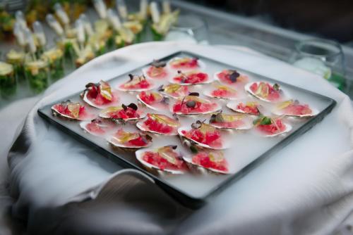 a plate of food on a table at Best Western Plus Lakeside Hotel in Székesfehérvár