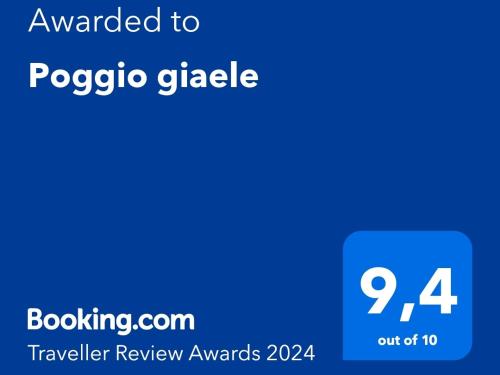 Certifikát, hodnocení, plakát nebo jiný dokument vystavený v ubytování Poggio giaele