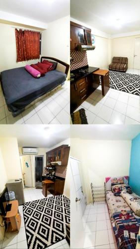 Riz Property في جاكرتا: أربعة مناظر مختلفة لغرفة نوم وغرفة معيشة
