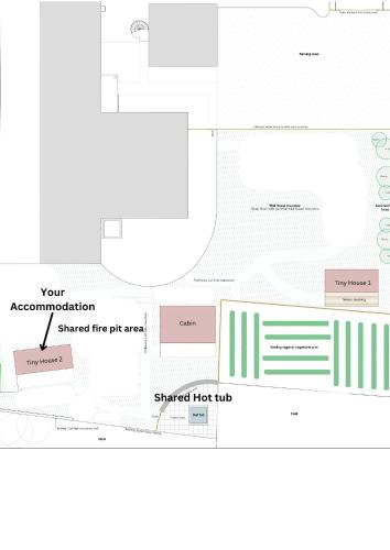 a schematic diagram of the proposed redevelopment of a building at Ailsa- Enchanting Tiny House with wood burner and hot tub in Cairngorms in Ballater