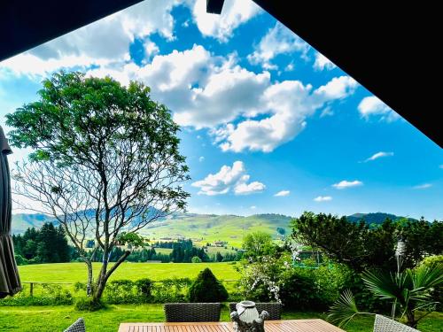 アッペンツェルにあるChalet - Kleines Paradies -の緑の野原と木々の景色