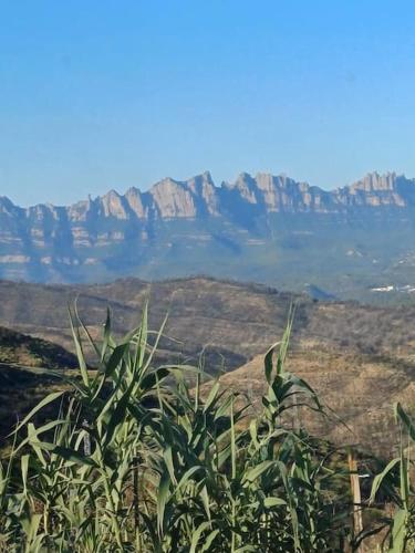 a view of a mountain with mountains in the background at Apartamento entero en la montaña in El Pont de Vilomara