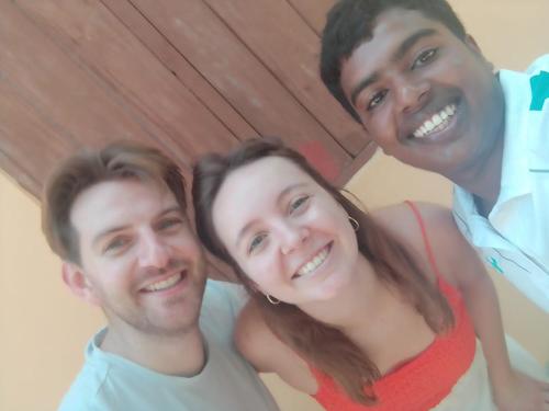 a man and a woman posing for a picture at Dolphin Village in Kalpitiya