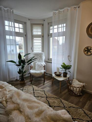 Χώρος καθιστικού στο Workout Appartement bei Magdeburg