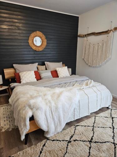 Ένα ή περισσότερα κρεβάτια σε δωμάτιο στο Workout Appartement bei Magdeburg