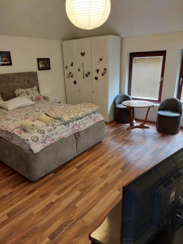 Postel nebo postele na pokoji v ubytování Apartman Birboni Pul ZEMUN
