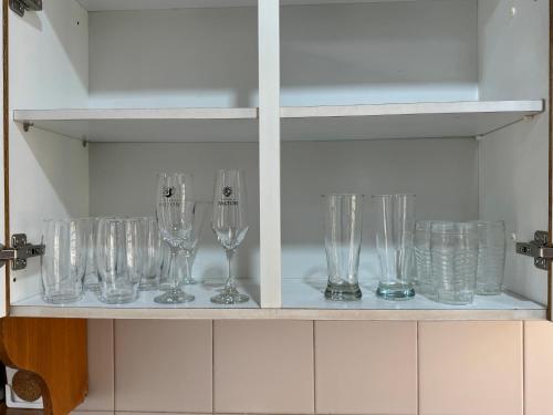 Dapur atau dapur kecil di Casa da Vó Loy e seu espaço verde