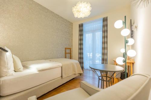 Postel nebo postele na pokoji v ubytování Hotel Edelweiss
