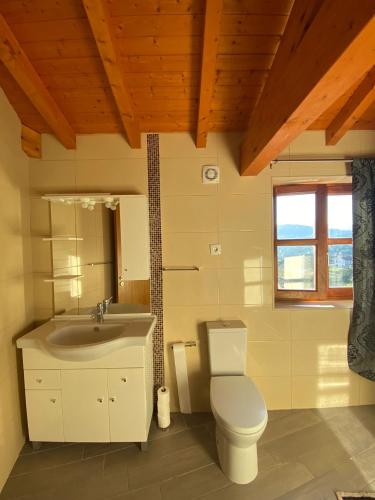 ein Badezimmer mit Toilette und Waschbecken in der Unterkunft CasaBruno in Arcos de Valdevez