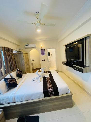 Cama o camas de una habitación en Hotel Janakpur Inn