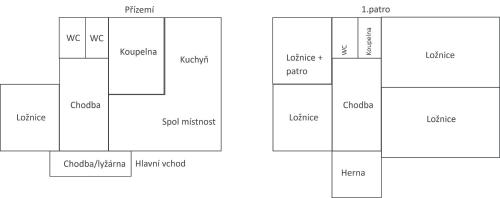 The floor plan of Chalupa Rokytnice
