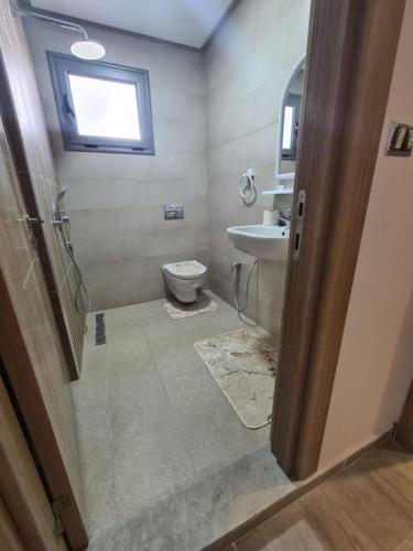 La salle de bains est pourvue de toilettes et d'un lavabo. dans l'établissement Apt S+2 Centre ville Gabès, à Gabès