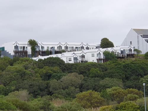 a group of houses on a hill with trees at Blombos 10 in Stilbaai