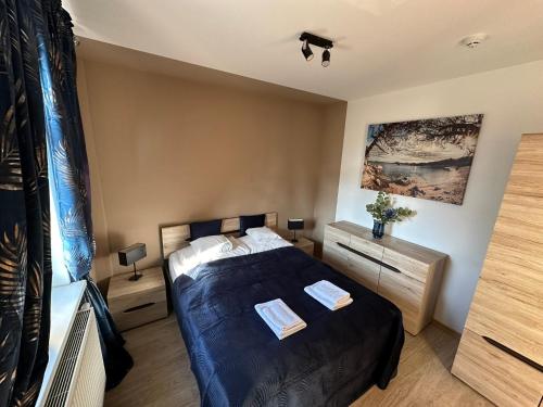 Postel nebo postele na pokoji v ubytování Apartamenty EDK
