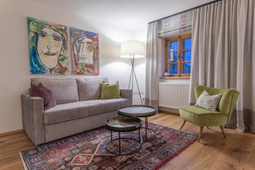 Zona de estar de Modernes Apartment in altem Bauernhaus