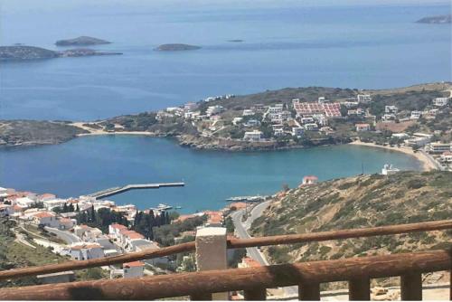 a view of a city and a body of water at PANORAMIO in Batsi
