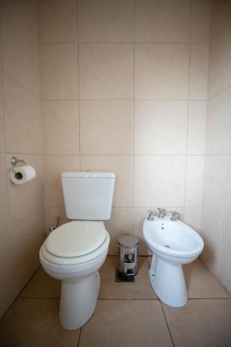 a bathroom with a toilet and a sink at Las Guaras Valle de Uco in Tunuyán