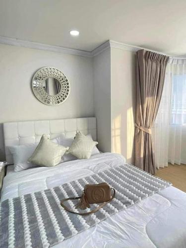 Katil atau katil-katil dalam bilik di Brand-New Condo 1BR(7F)Night Market &Nimman road