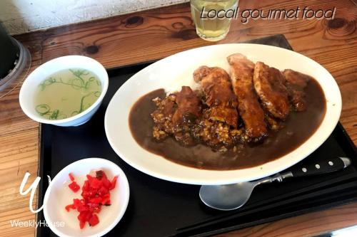 a plate of food on a tray with a bowl of food at WeeklyHouse Silto Crete - Vacation STAY 14148v in Otsu