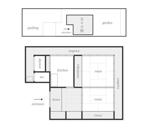 a floor plan of a house at 日々の宿: 宇野駅から車で5分 直島へ 最大7名様 古民家貸切 一棟貸し in Tama