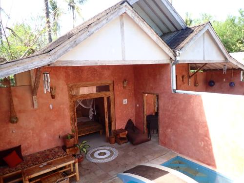 an aerial view of a house with a pool at Villa Sea La Vie Private pool in Gili Meno