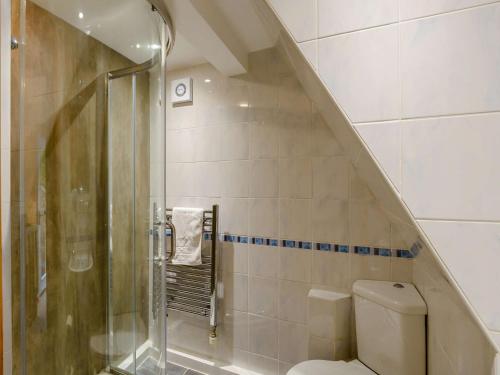 a bathroom with a shower with a toilet and a staircase at 1 Bed in Bouth LCC78 in Bouth