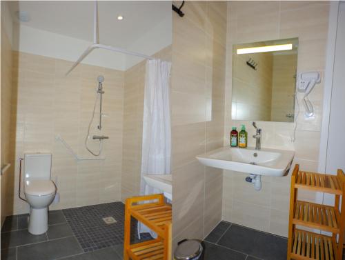 uma casa de banho com um lavatório e um WC em Serra-Vernet del Roser em Prats-de-Mollo-la-Preste