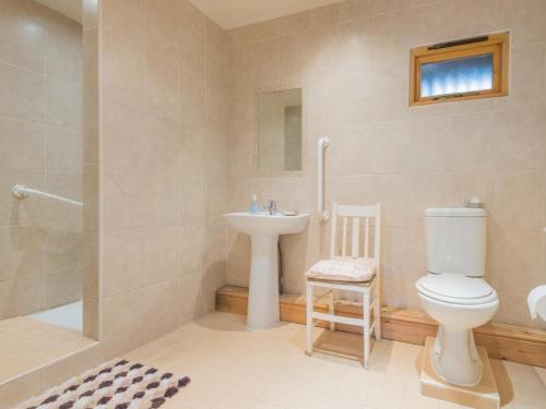 uma casa de banho com um WC, um lavatório e um chuveiro em 4 Bed in Patterdale SZ170 em Patterdale