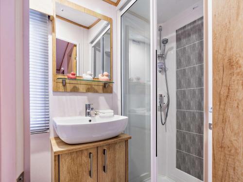 y baño con lavabo y ducha. en 2 Bed in St Andrews 90764 en St Andrews