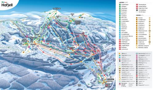 a map of the ski lift in the snow at Ski and Bike-In and Out in Hafjell