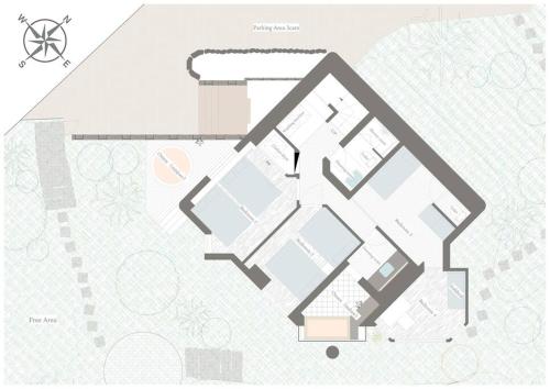 a floor plan of a house at Open-air bath & Private hot-spring Villa in Hakone in Onsensō