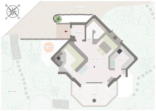 a floor plan of a building at Open-air bath & Private hot-spring Villa in Hakone in Onsensō