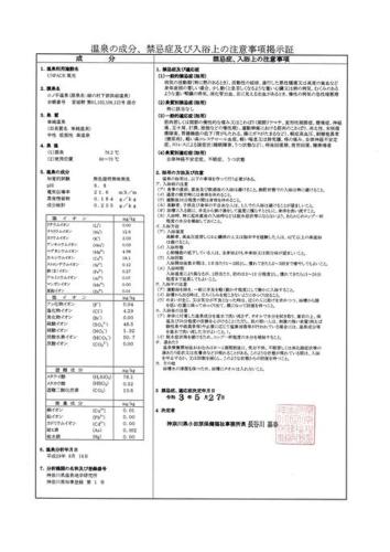 a white paper with some numbers on it at Open-air bath & Private hot-spring Villa in Hakone in Onsensō