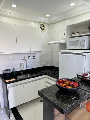 Η κουζίνα ή μικρή κουζίνα στο Pé na areia