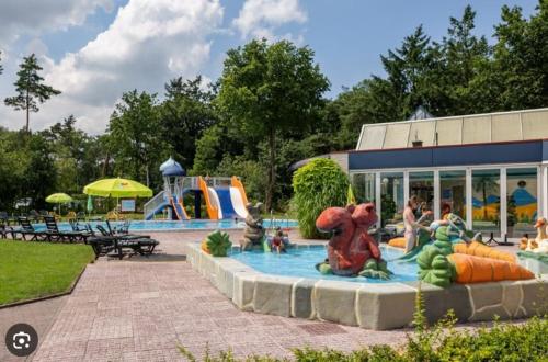 een waterpark met een zwembad met een glijbaan bij Huisje in Stijl in Ermelo