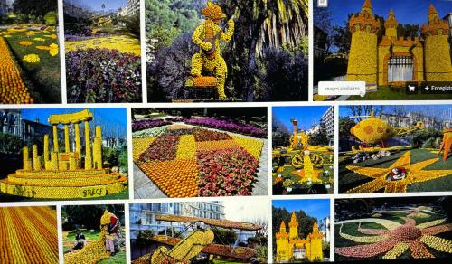 a collage of pictures of flowers and monuments at EXCEPTIONNEL !!! VENEZ SEJOURNER DANS LES 3 SUITES D'UN AUTHENTIQUE ANCIEN PALACE DE LA "BELLE EPOQUE" de 1874 !!! UNIQUE !!! in Menton
