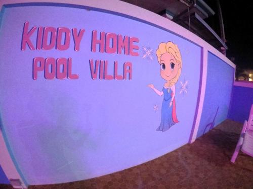 a sign that says hello home pool villilla at Blue house pool villa in Cha Am