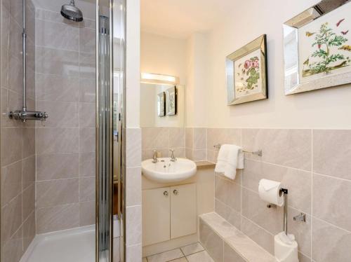bagno con doccia, lavandino e servizi igienici di 2 Bed in Midhurst 88938 a Midhurst