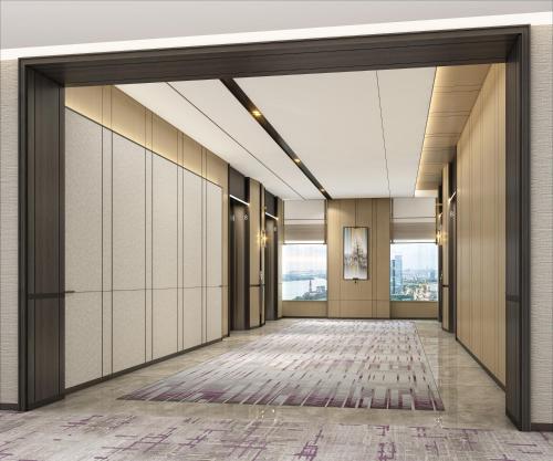 a rendering of a hallway in a building at Crowne Plaza Lanzhou New Area by IHG in Lanzhou