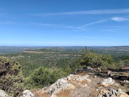 a view from the top of a mountain with trees at Kevkos Cabin in Arnold