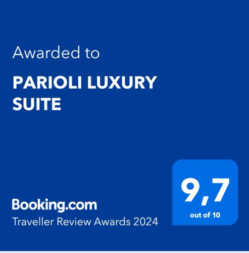 PARIOLI LUXURY SUITEに飾ってある許可証、賞状、看板またはその他の書類