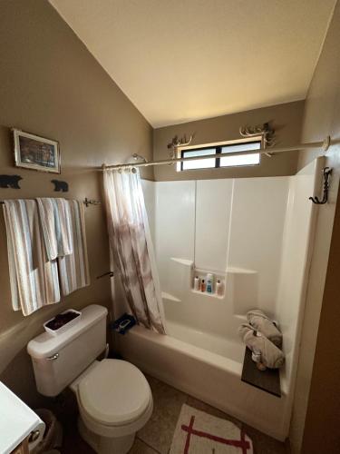 A bathroom at LilyBear Cabin